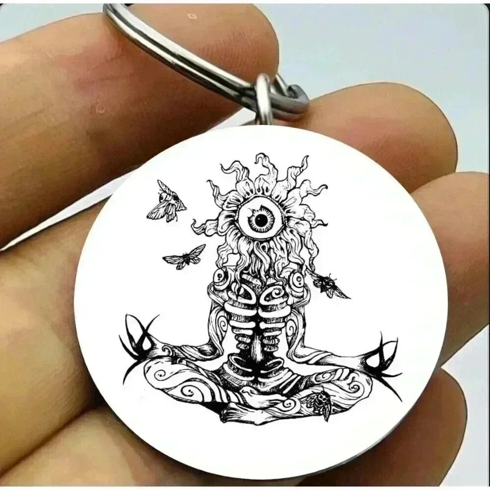 1 Big Eye Flower Head Mediation Art Hot Keychain